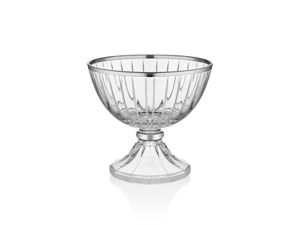 DECORİUM CAM KASE AYAKLI 13,5 CM ACCADEMİA PLATİN M06449-AB