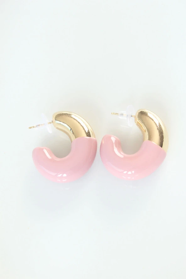 CCB Gül Kurusu Gold Çift Renk Küpe - EBJ240521W24165 - Resim 2