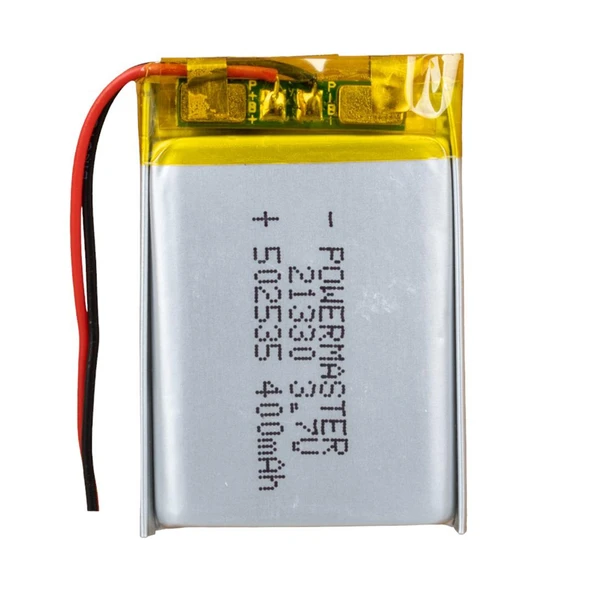 Powermaster 3.7 Volt 400 Mah Lityum Polimer Şarjlı Pil 5X25X35 mm Akıllı Saat Kulaklık Pili