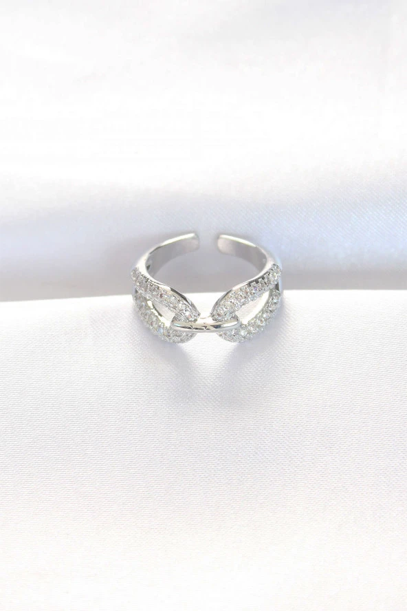 Zirkon Taşlı Silver Renk Ayarlanabilir Yüzük - EBJ240521W24326 ürün görseli