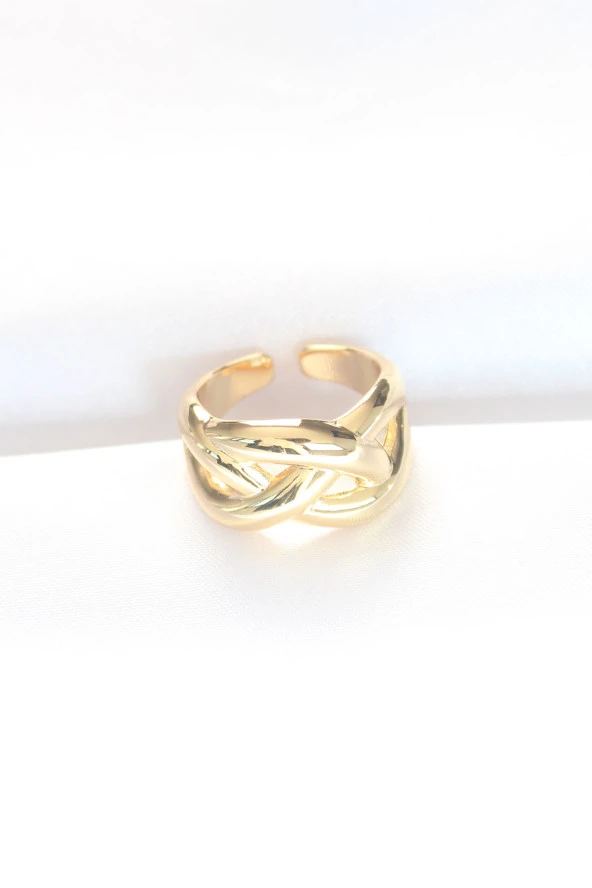 Düğüm Model Gold Renk Ayarlanabilir Yüzük - EBJ240521W24344 - 2