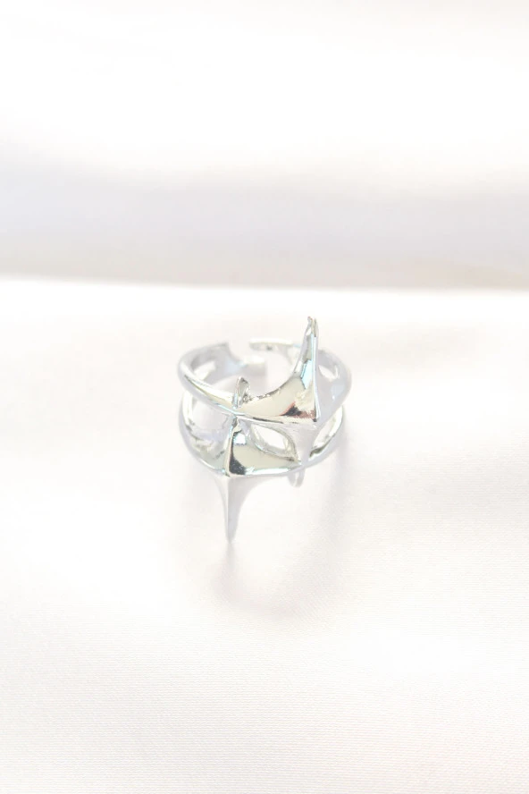 Yıldız Model Silver Renk Ayarlanabilir Yüzük - EBJ240521W24361 - Resim 2