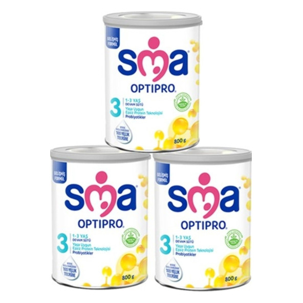 SMA 3 Optipro Probiyotik Devam Sütü 800 gr X 3 Adet