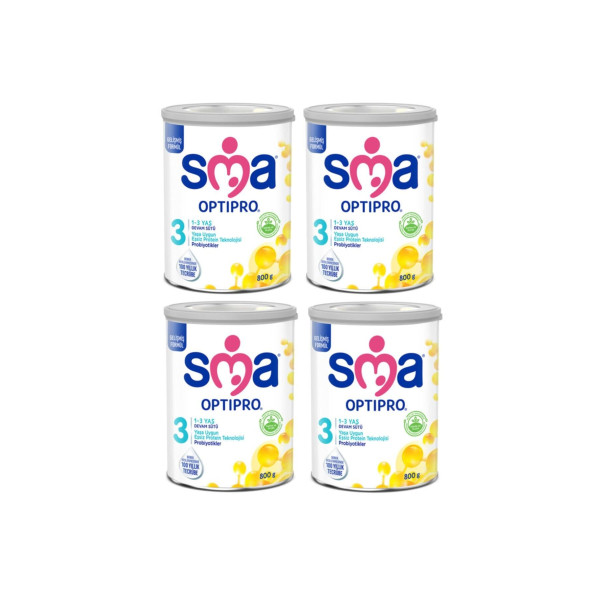 SMA 3 Optipro Probiyotik 1-3 Yaş Devam Sütü 800 gr 4 Adet