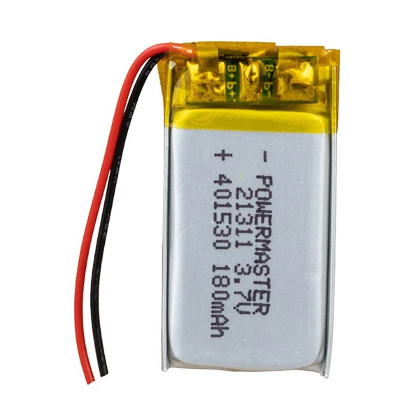 Powermaster 3.7 Volt 180 Mah Lityum Polimer Şarjlı Pil 4X15X30 mm Akıllı Saat Kulaklık Pili