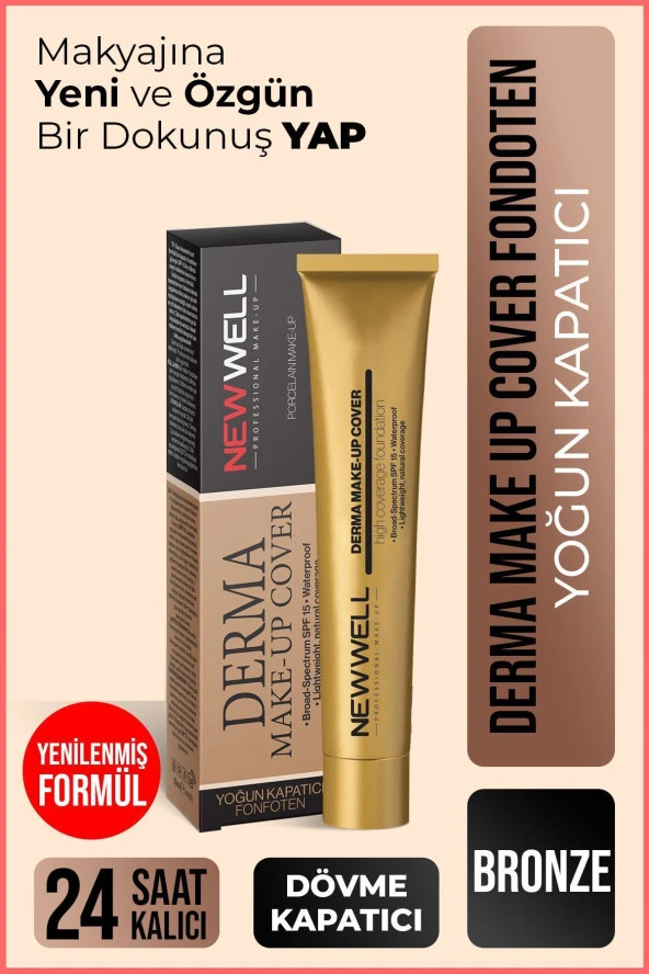 NEW WELL Derma Make-up Cover Foundation - Bronze