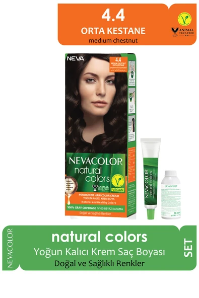 Natural Saç Boyası Seti 4.4 Orta Kestane