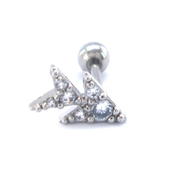 316L Çelik Zirkon Taşlı Ağaç Piercing PRC-192 ürün görseli