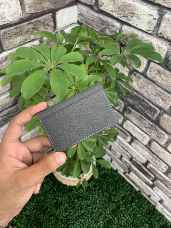 Guard Antrasit Renk Hakiki Deri Mini Kredi Kartlık ürün görseli