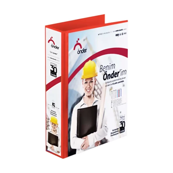 ÖNDER 2013-2 4 HALKALI D MEKANİZMALI KLASÖR A4 30mm KIRMIZI