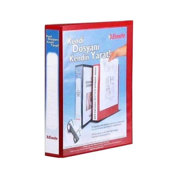 Esselte Plastik Klasör A4 2 Mekanizmalı 50 mm Halkalı Kırmızı - 2