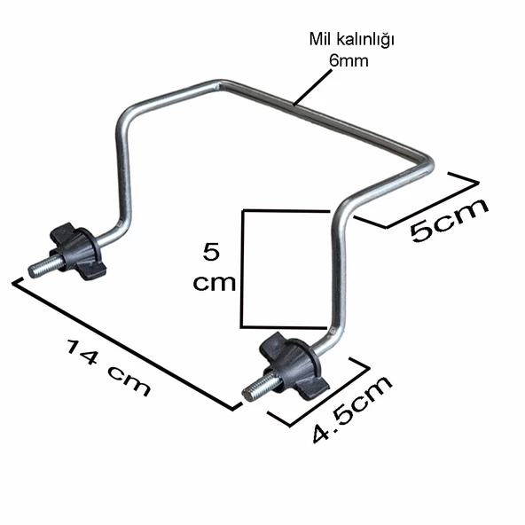 Aletçantam Metal Baza Kulpu Somunlu Yatak Kaldırma Kolu Demiri Tutacağı Kulbu - 2