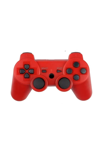 Cosmostech P3 Doubleshock PS3 Playstation 3 için Uyumlu Kablosuz Titreşimli Oyun Kolu Gamepad Joystick Controller Kırmızı