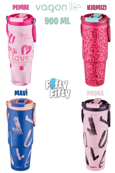 Vagonlife Tumbler Cup 0.89/30oz Pipetli/Rahat İçim Vakumlu Paslanmaz Çelik Termos-FFVGN8137900ML - 9