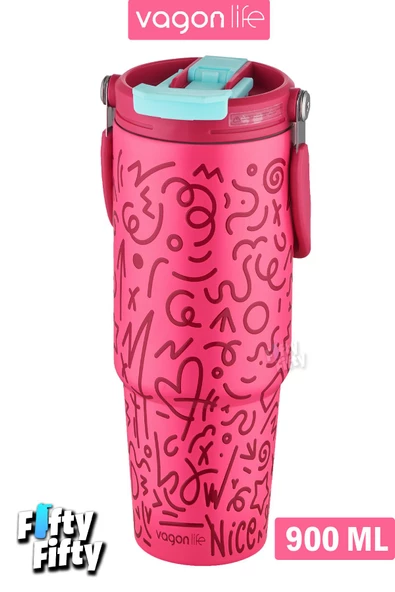 Vagonlife Tumbler Cup 0.89/30oz Pipetli/Rahat İçim Vakumlu Paslanmaz Çelik Termos-FFVGN8137900ML - 6