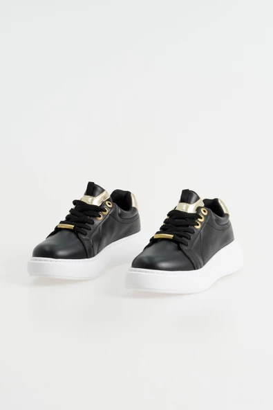 Kadın Kalın Tabanlı Bağcıklı Rahat Spor Ayakkabı Sneaker - Resim 3