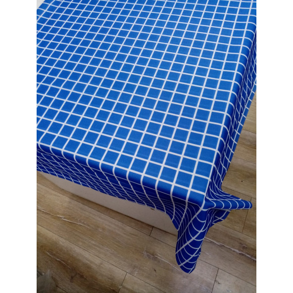 Hayat Home 120X140 Mavi Kareli Dertsiz Polyester Masa Örtüsü