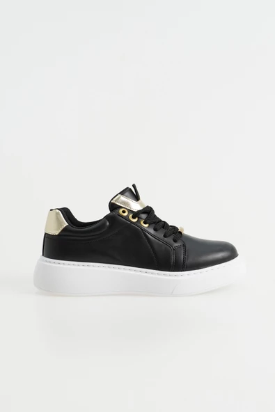 Kadın Kalın Tabanlı Bağcıklı Rahat Spor Ayakkabı Sneaker - Resim 2