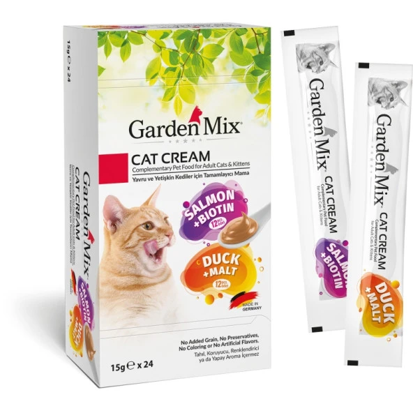 Garden Mix Somon Biotin Ördek Malt Kedi Macunu 24x15 Gr