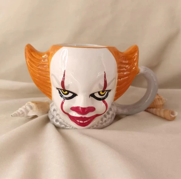 Kupa Kahve Fincanı Pennywise Palyaço 3d Tasarım Bardak 480 ml Su Bardağı - 8