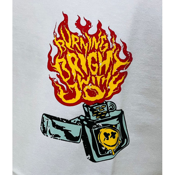 Beyaz Erkek Zippo Tişört - 3