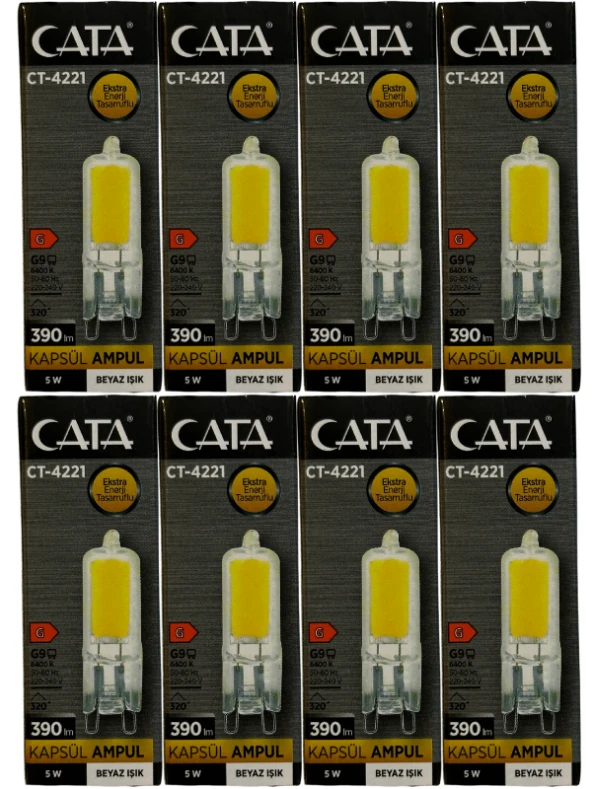 Cata CT-4221 5W 6400K (Beyaz) G9 Duylu Kapsül Led Ampul (8 Adet)