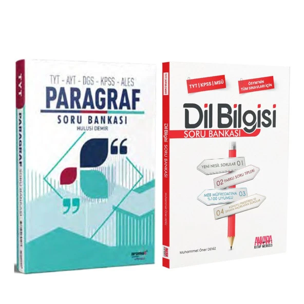 Aromat TYT AYT KPSS DGS ALES Paragraf ve AKM Dil Bilgisi Soru Bankası Seti 2 Kitap