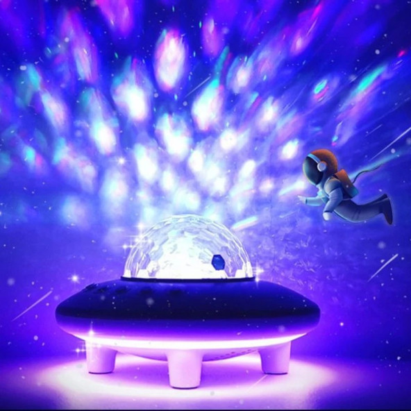 TechTic Ufo 3in1 Starry Galaxy Projektör Yıldız Gece Lambası Bluetooth Hoparlör - 7