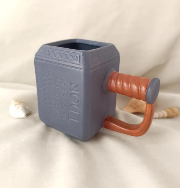 Kupa Kahve Fincanı Thor Çekiç Kupa 3D Tasarım Bardak 530 ml Su Bardağı - 6