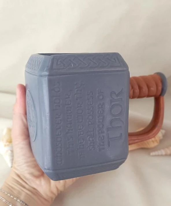 Kupa Kahve Fincanı Thor Çekiç Kupa 3D Tasarım Bardak 530 ml Su Bardağı - 8