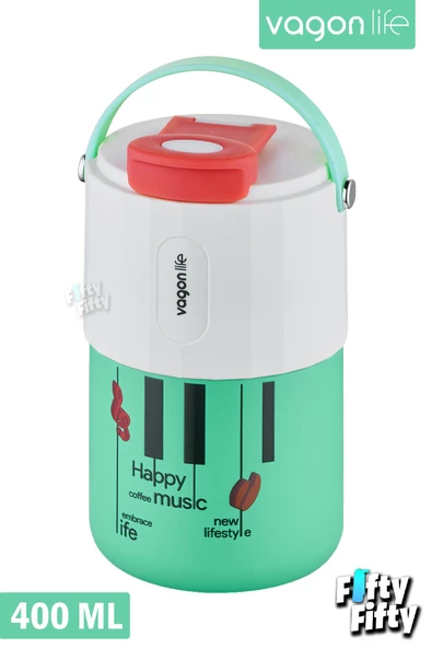 Vagonlife Tumbler 400 ML Kahve Bardağı/Mug Pipetli/Rahat İçim Paslanmaz Çelik Termos -Kulplu-FFVGN2050400ML - 2