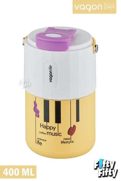 Vagonlife Tumbler 400 ML Kahve Bardağı/Mug Pipetli/Rahat İçim Paslanmaz Çelik Termos -Kulplu-FFVGN2050400ML - 7