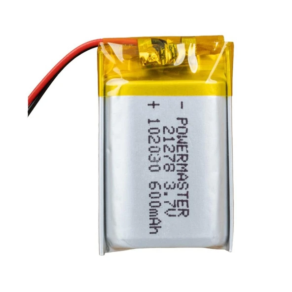 Powermaster 3.7 Volt 600 Mah Lityum Polimer Şarjlı Pil 10X20X30 mm Akıllı Saat Kulaklık Pili