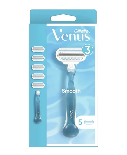 Gillette Venus Smooth Tıraş Makinesi + Yedek Başlık 5'li