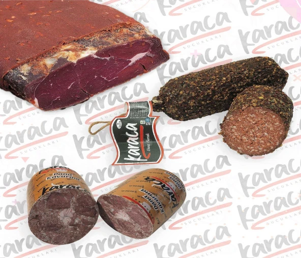 Karaca  Osmanlı Sucuk 500 Gr Çemensiz Sırt Pastırma 500 Gr Blok Dana Kavurma 500 Gr