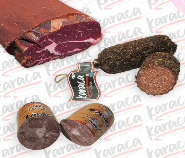 Karaca  Osmanlı Sucuk 500 Gr Antrikot Çemensiz Pastırma 500 Gr Blok Dana Kavurma 500 Gr