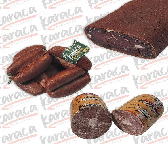Karaca Yöresel Evlik Sucuk 750 Gr Sırt Çemensiz Pastırma 750 Gr Blok Dana Kavurma 750 Gr