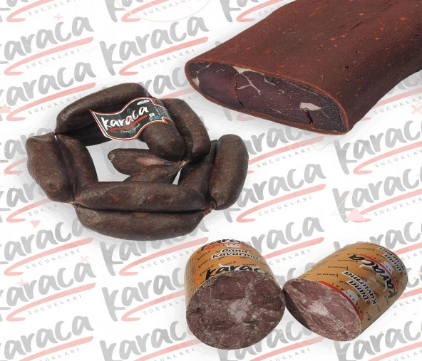 Karaca Yöresel İrişkin Sucuk 750 Gr Sırt Pastırma 750 Gr Blok Dana Kavurma 750 Gr