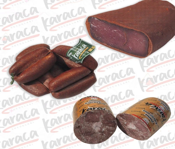 Karaca Yöresel Evlik Sucuk 1000 Gr Yağsız Pastırma 1000 Gr Blok Dana Kavurma 1000 Gr