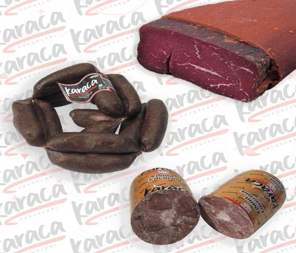 Karaca Yöresel İrişkin Sucuk 1000 Gr Yağsız Çemensiz Pastırma 1000 Gr Blok Dana Kavurma 1000 Gr