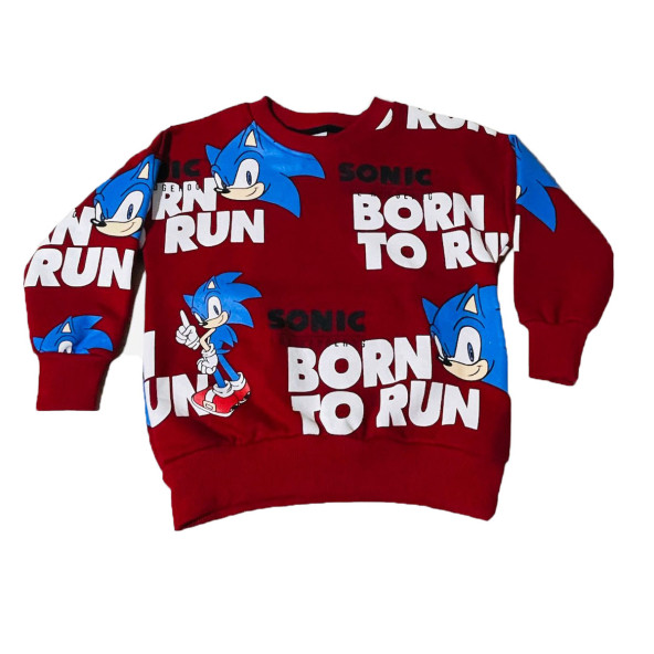 Sonic Çizgi Karakterli Kırmızı Erkek Çocuk Eşofman Pijama Alt Üst Takımı - 3