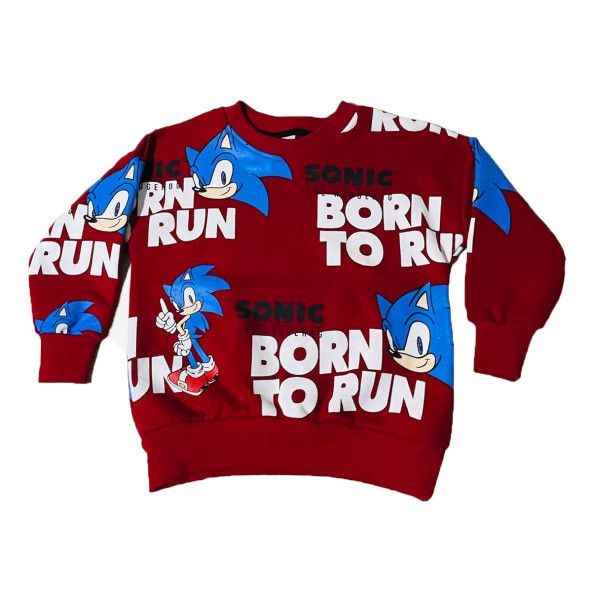 Sonic Çizgi Karakterli Kırmızı Erkek Çocuk Eşofman Pijama Alt Üst Takımı - 4