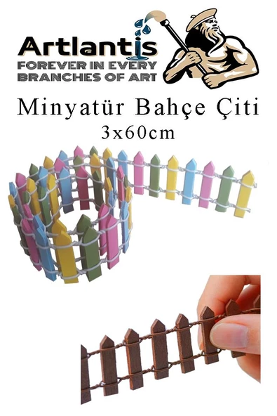 Mini Bahçe Çiti Renkli 3x60cm 1 Adet Dekoratif Minyatir Bahçe Çiti Okul Proje Teraryum Mini Ev Bahçe Çit - 2