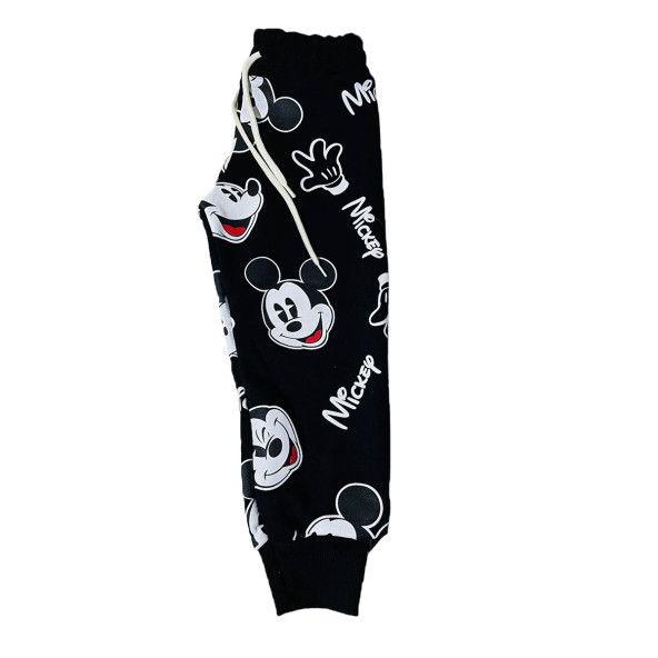 Mickey Mouse Çizgi Karakterli Siyah Erkek Çocuk Eşofman Pijama Alt Üst Takımı - 5