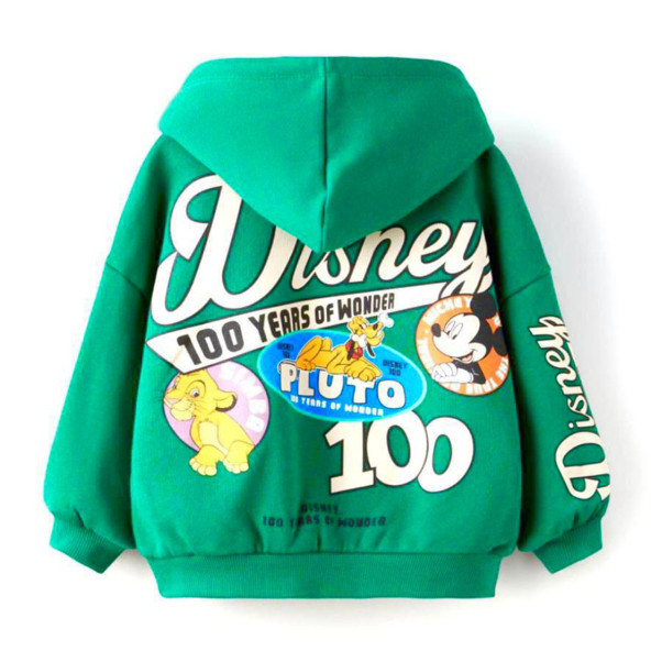 Mickey Mouse Çizgi Karakterli Yeşil Kapüşonlu Erkek Çocuk Eşofman Pijama Alt Üst Takımı - 6
