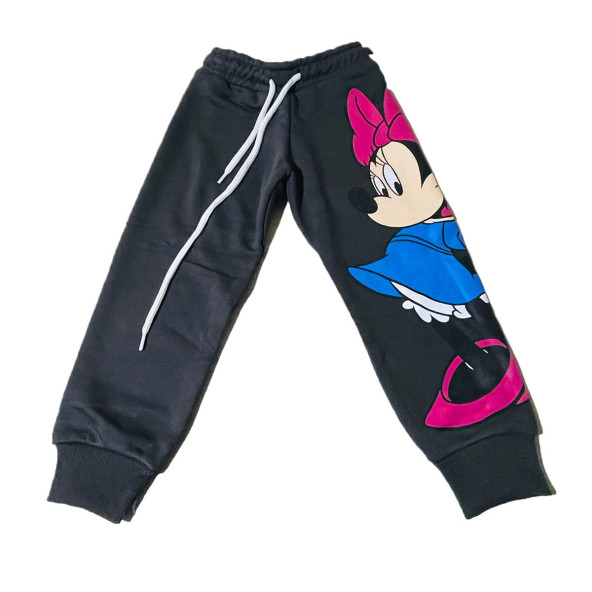 Minnie Mouse Çizgi Karakterli Antresit Kız Çocuk Eşofman Pijama Alt Üst Takımı - 6