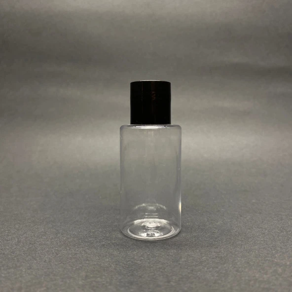 30 cc Şeffaf Pet Şişe - Siyah Sızdırmaz Kapaklı- 30ml Buklet Şişe- x 10 Adet ürün görseli