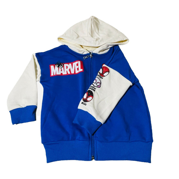 Mavi Spiderman Kapüşonlu Erkek Çocuk Alt Üst Takımı - 4