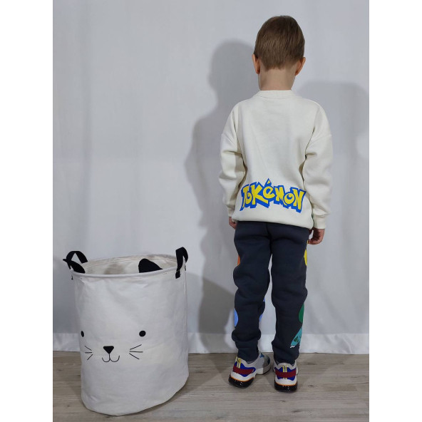 Pokemon Baskılı Bej Erkek Çocuk Alt Üst Pijama Takım - 2