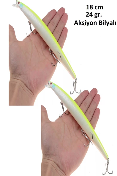 2 Adet 18cm 24gr.Rapala Lures  Balık Yemi Yapay Yem Suni Yem Maket Balık Jig Yem - 6